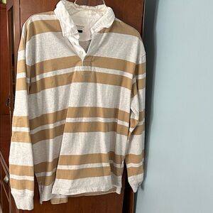 American Eagle Striped Long Sleeve Rugby Shirt - Medium